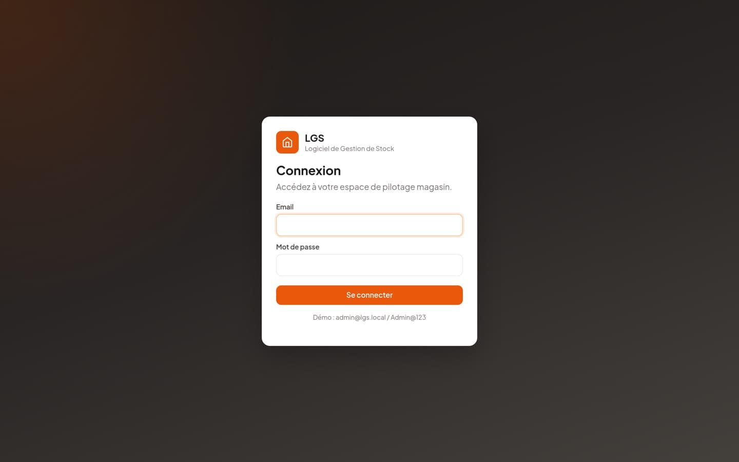 Aperçu du site LGS — Logiciel · Gestion de stock