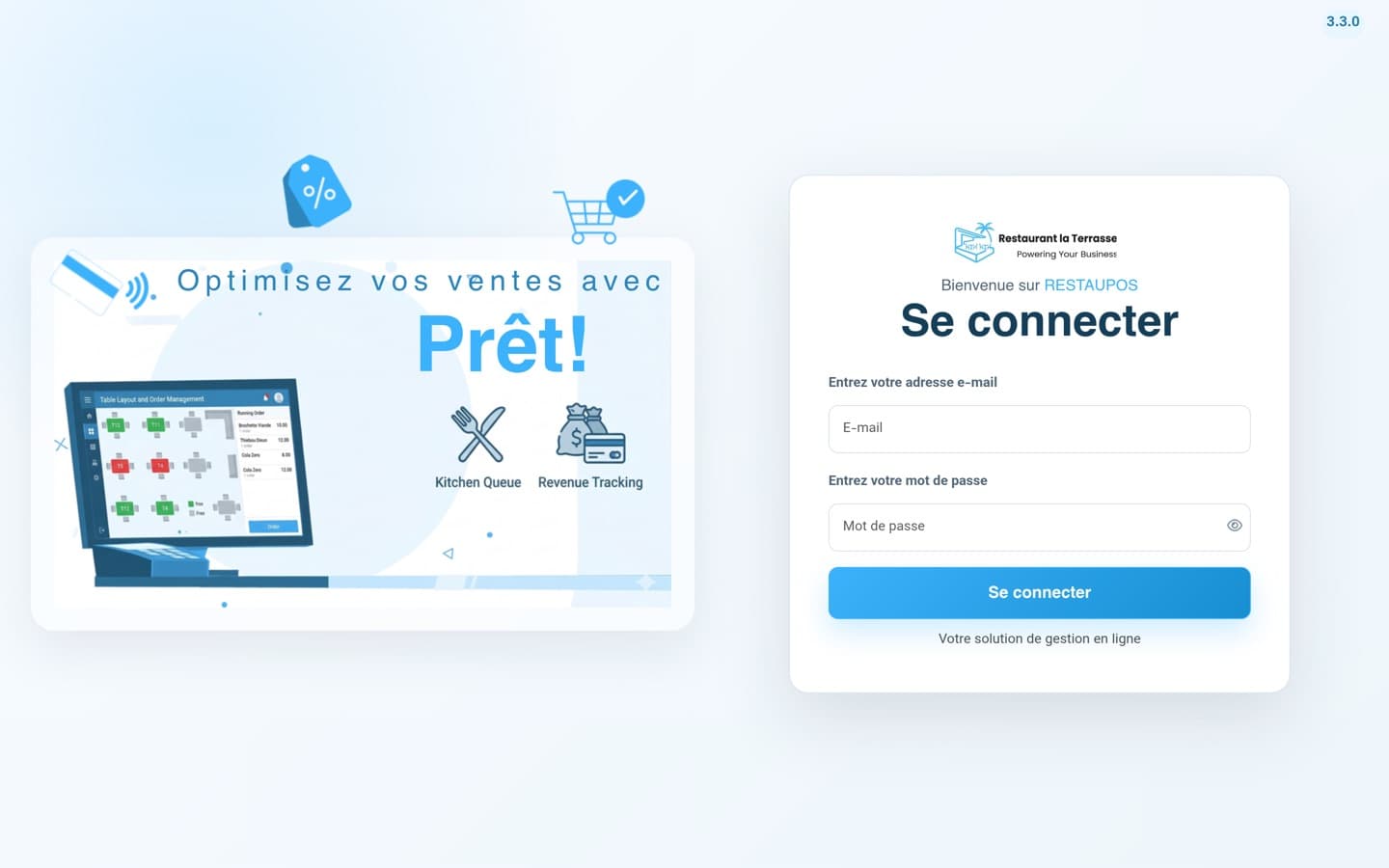 Aperçu du site POS Restaurant — POS · Restauration
