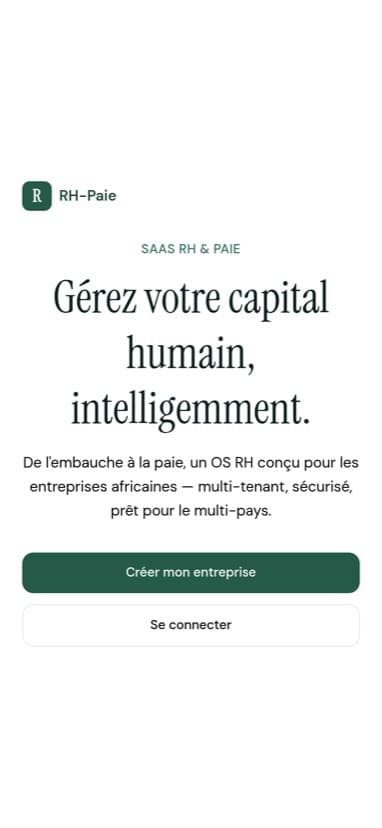 Aperçu mobile du site RH Paie