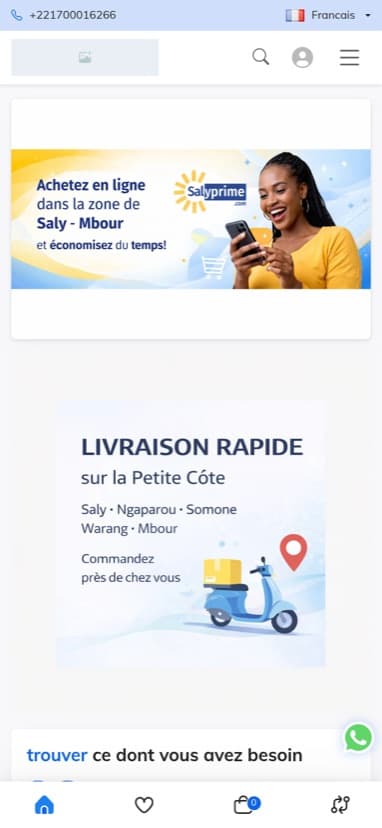 Aperçu mobile du site SalyPrime