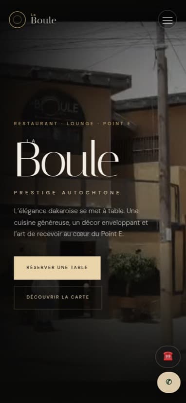 Aperçu mobile du site La Boule
